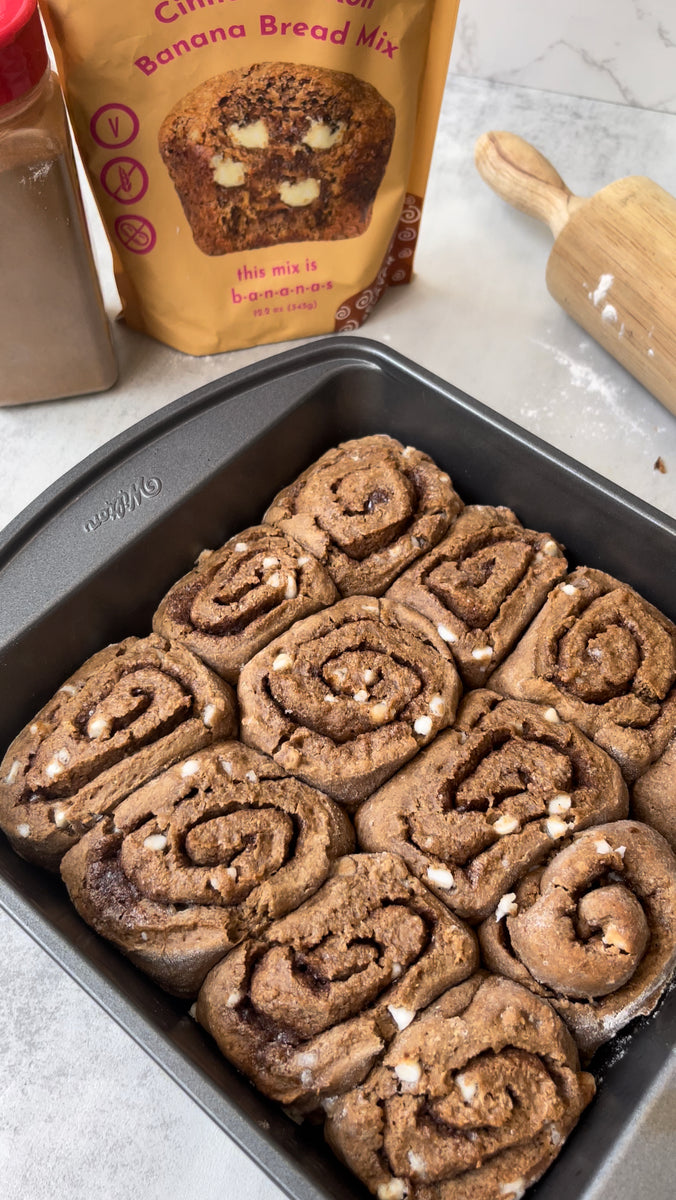 Cinnamon Roll Banana Bread CINNAMON ROLLS &ndash; GoNanas