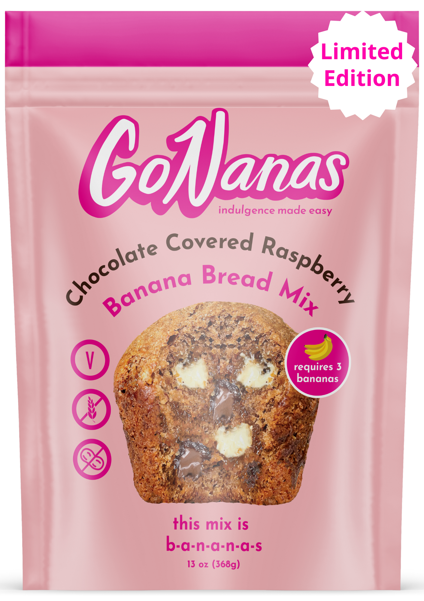 Chocolate Covered Raspberry Banana Bread Mix