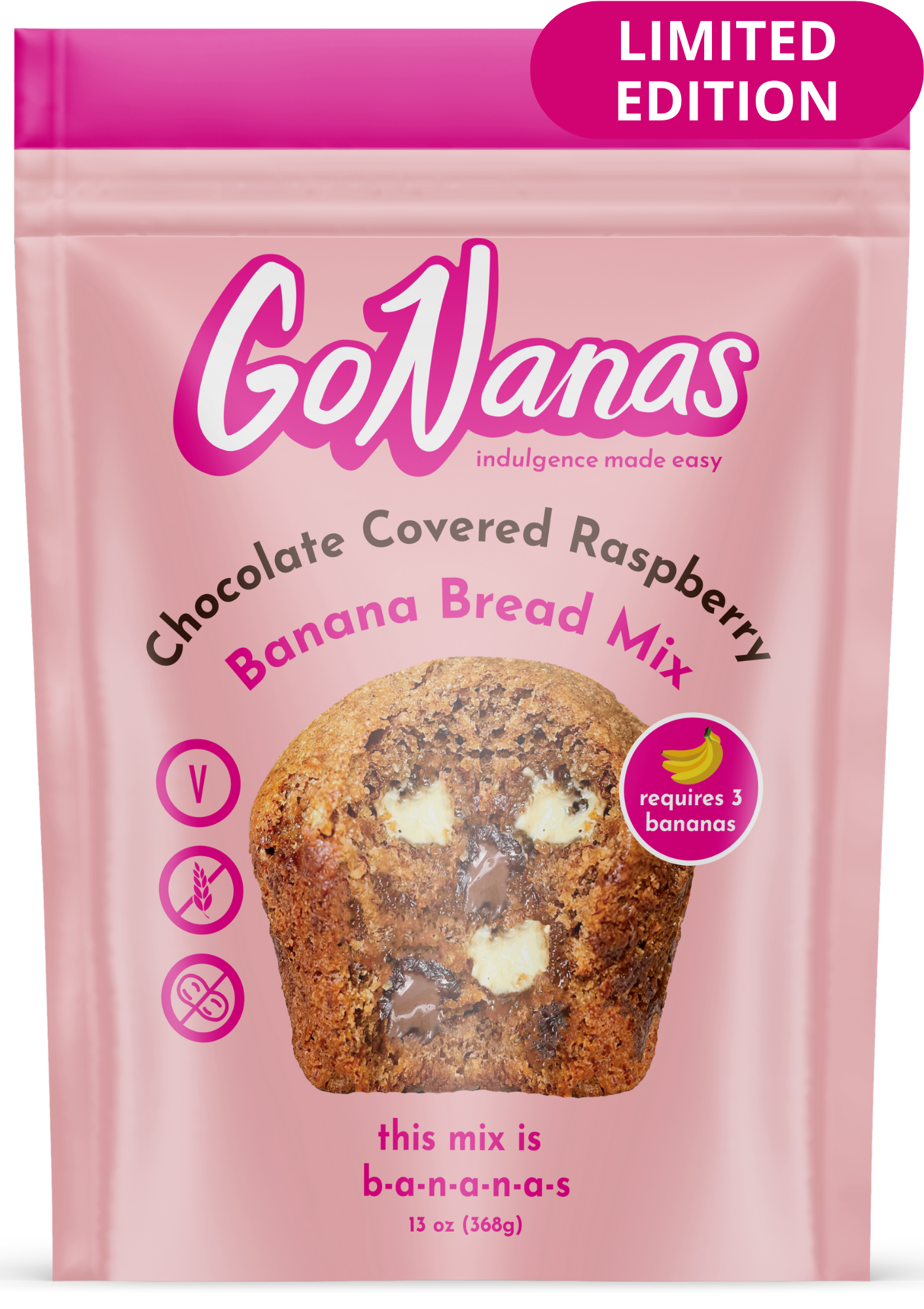 Chocolate Covered Raspberry Banana Bread Mix