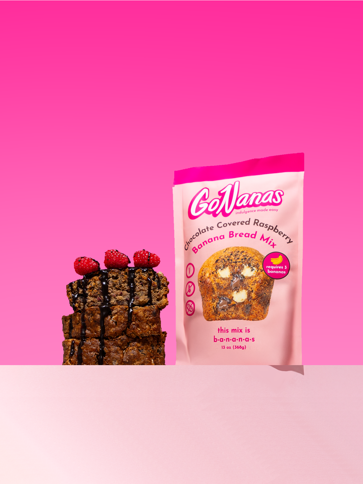 Chocolate Covered Raspberry Banana Bread Mix