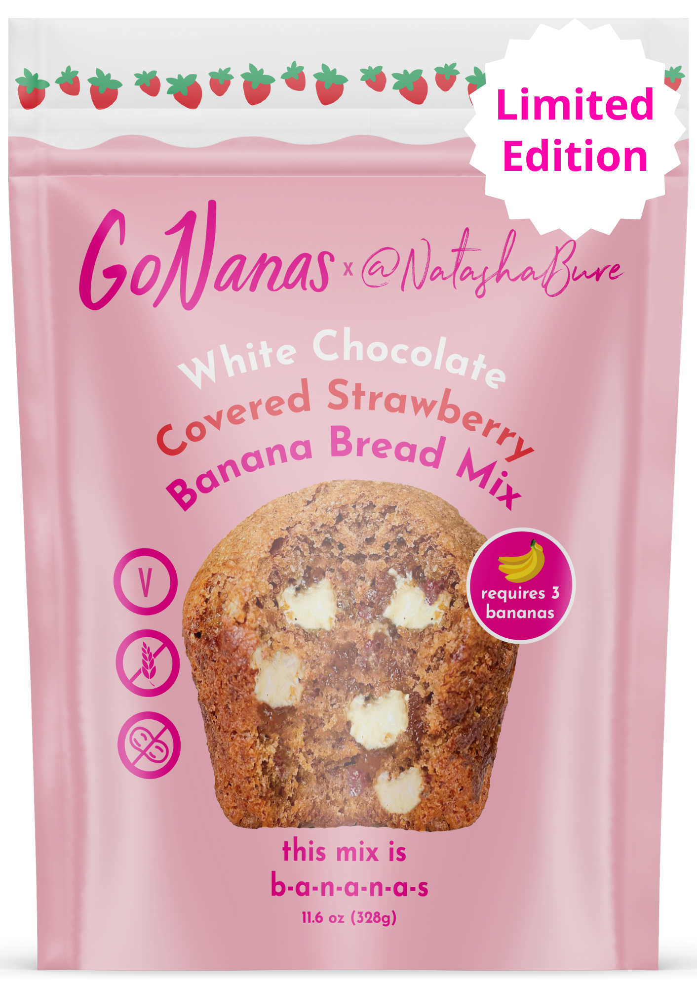 White Chocolate Covered Strawberry Banana Bread Mix